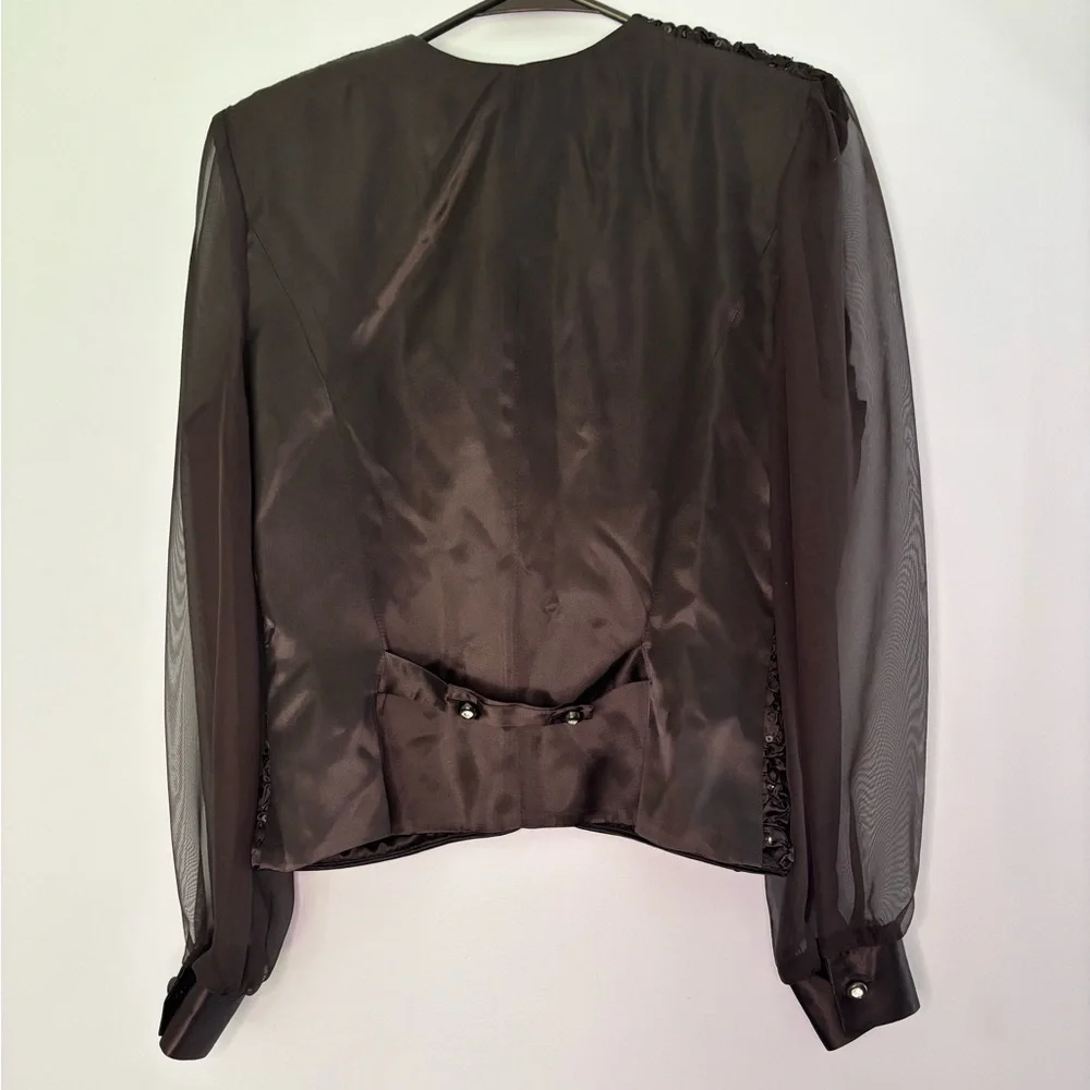 Vtg Jeffrey & Dara Evenings Jacket By Tom Barr Size 6 Gems Sequins Textured